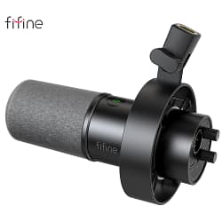 FIFINE USB/XLR Dynamic Microphone with Shock Mount,Touch-mute,headphone jack&Volume Control,for PC or Sound Card Recording -K688